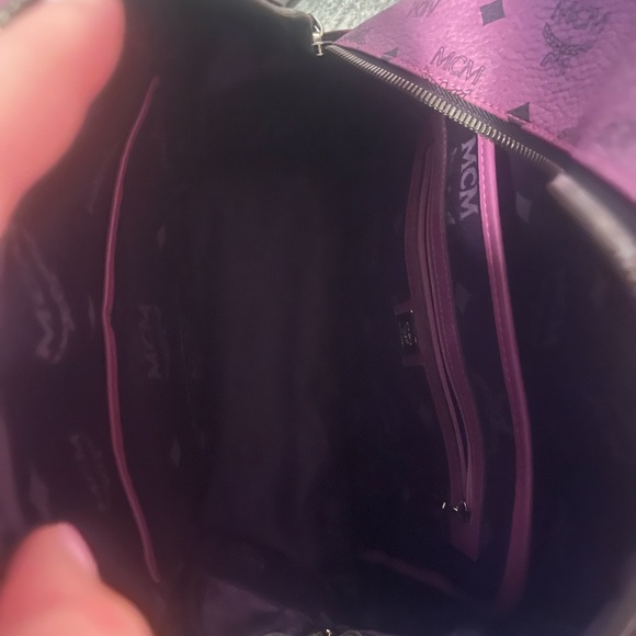 MCM Pink Logo Studded Backpack main image 9